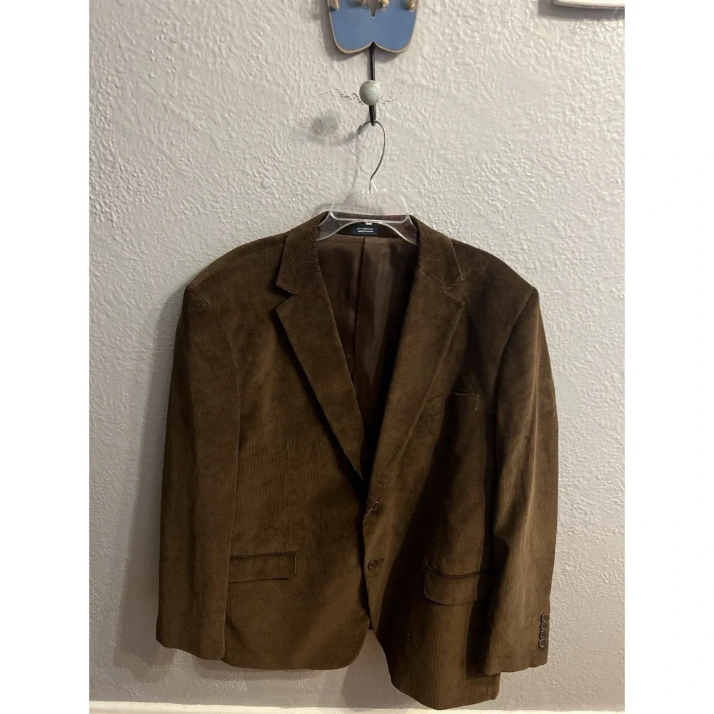 Saddlebred‎ Corduroy Sport Coat Blazer Men's Size 48R Brown